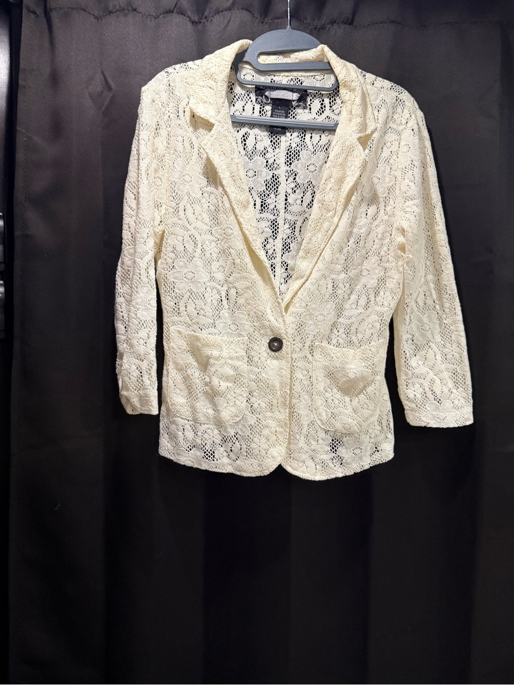 Daytrip Cream Lace Single-Button Blazer